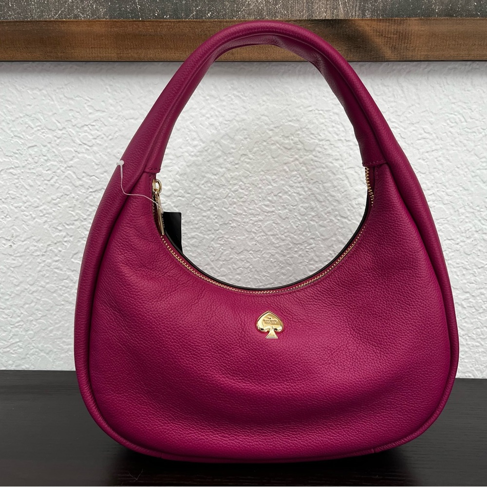 NWT Kate Spade dark raspberry Leather Kayla Cres Shoulder Bag
